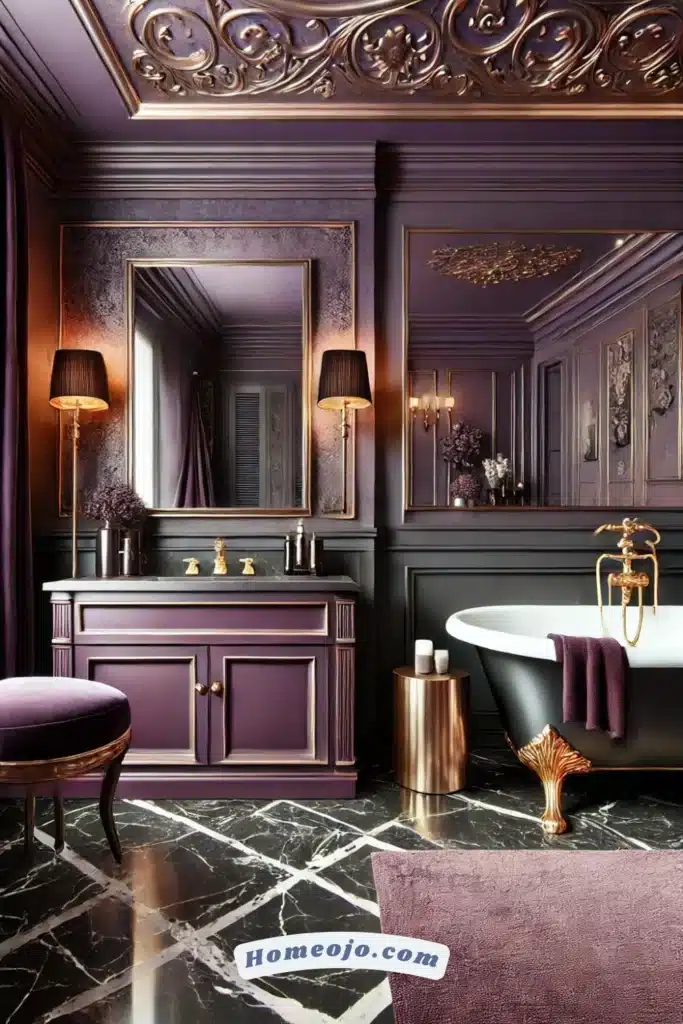 Rich purple color for bathroom