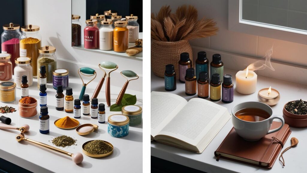 Simple and realistic wellness routine setup for mature women, free from trend overload