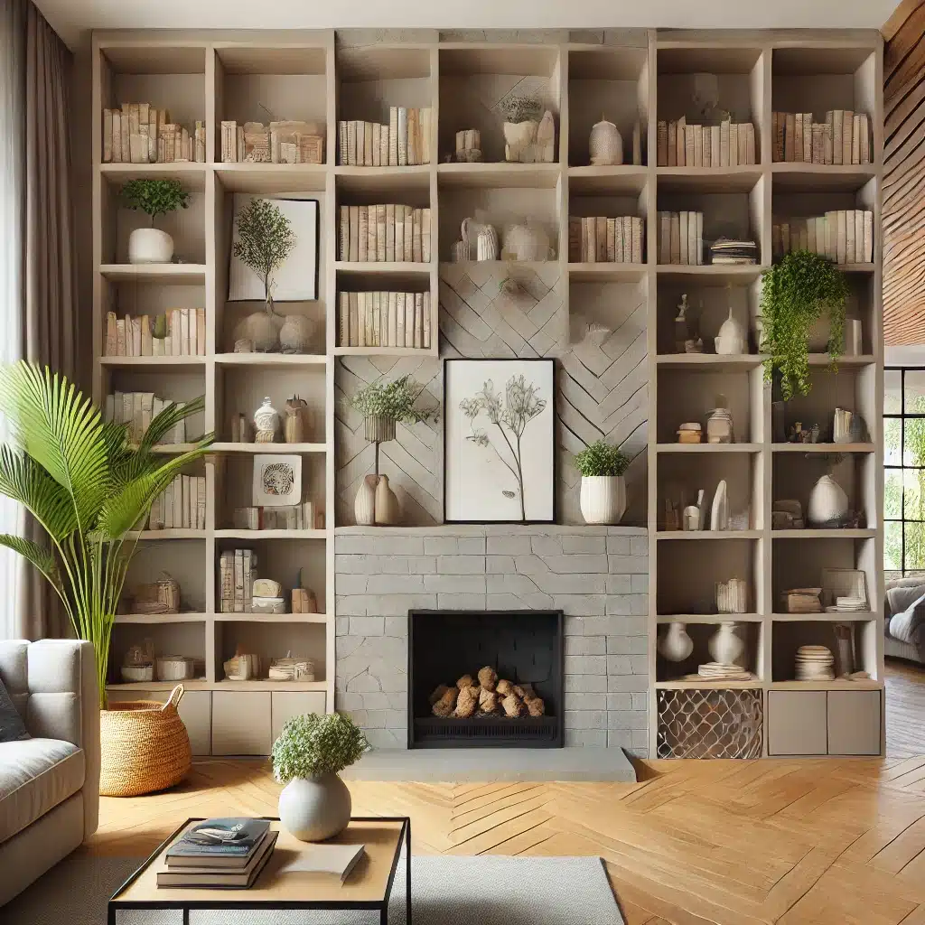 Ideas Of Living Room Built-Ins with Fireplace That Look Warm!