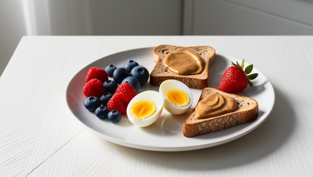 Healthy breakfast idea for women over 40 with egg and toast