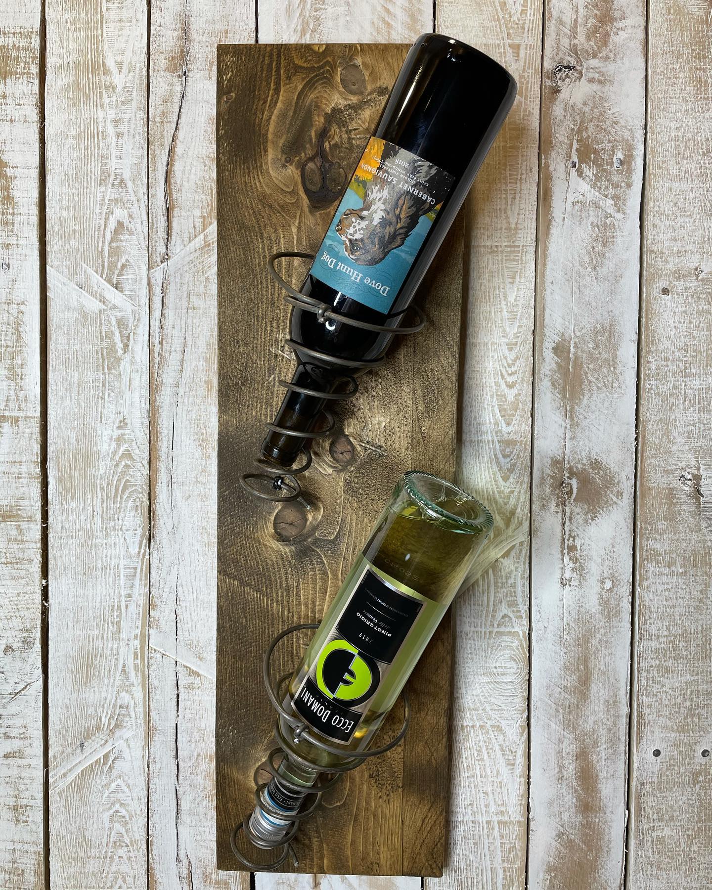 Handmade spring wine rack