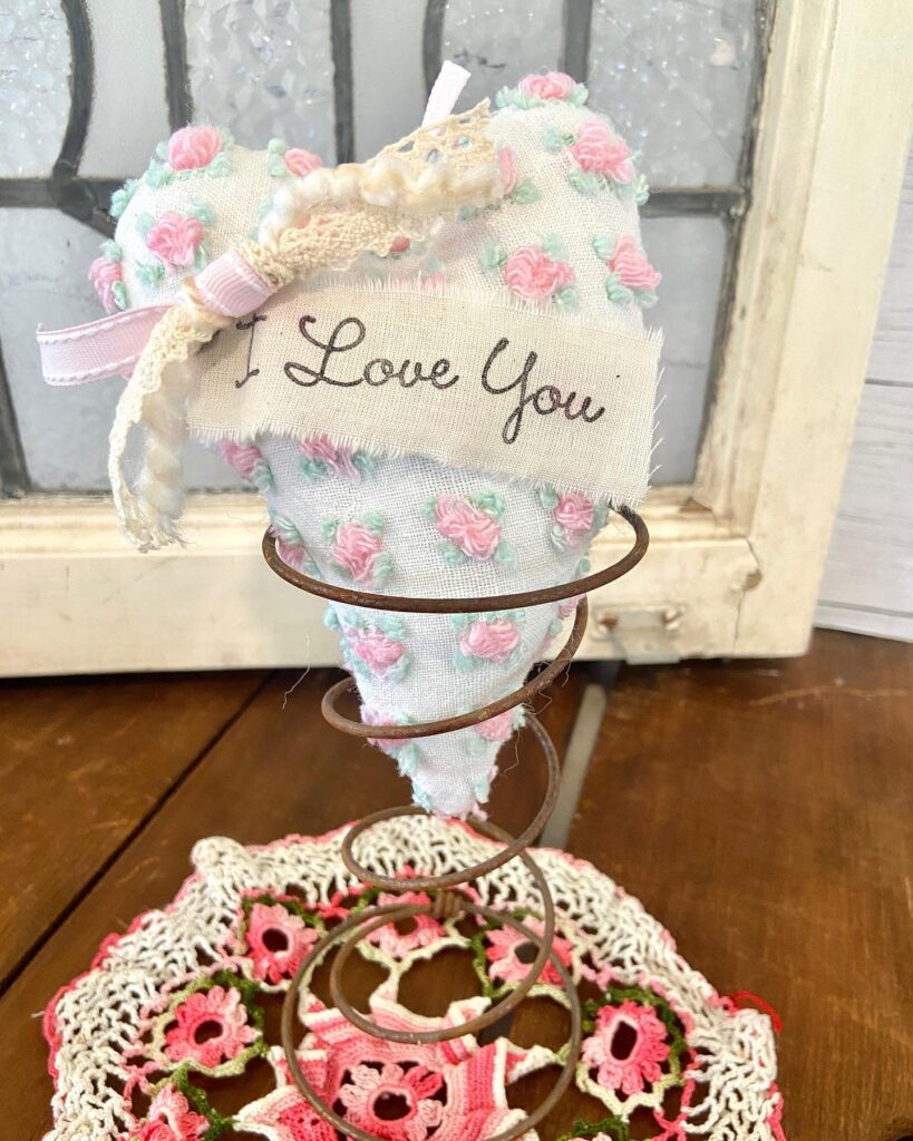 Heart Pillow Rustic Cottage Style Craft