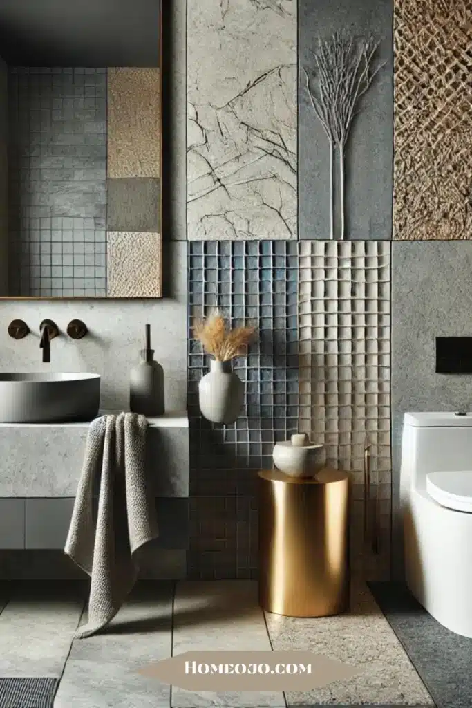 Stone-effect tiles for bathroom