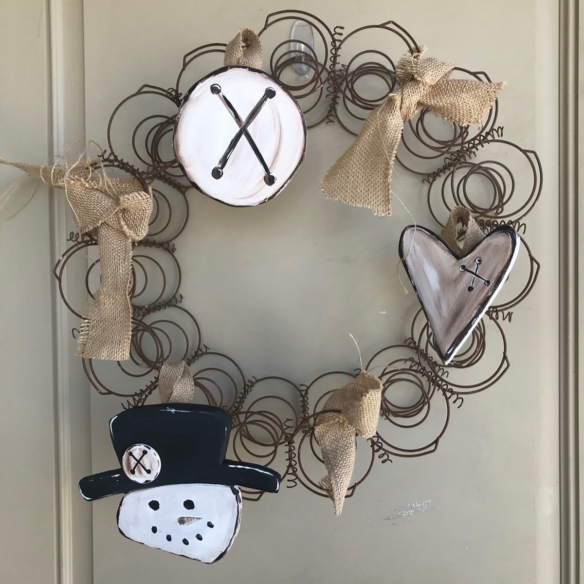 Snowman Button Heart Set