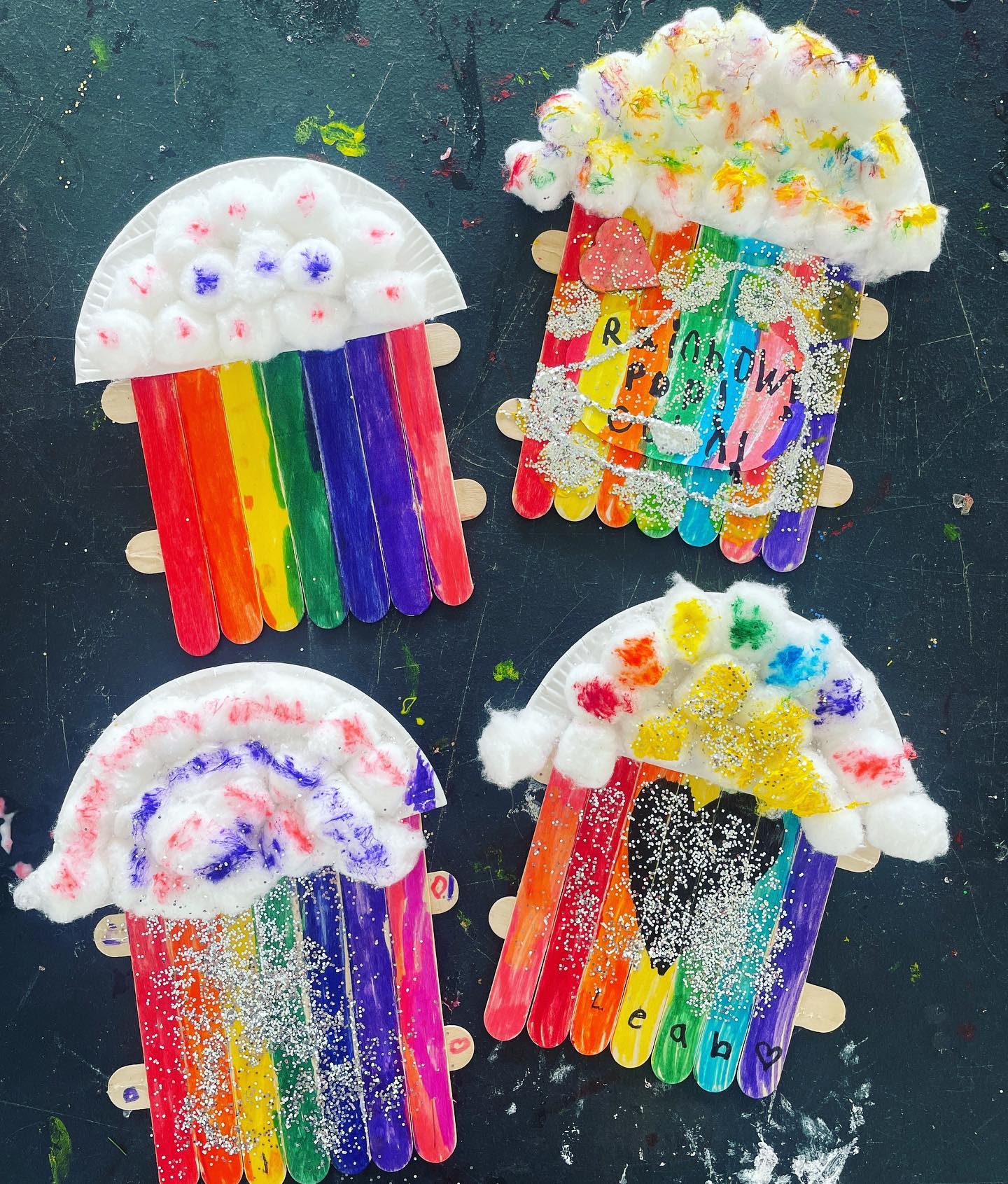 Craft stick rainbow craft