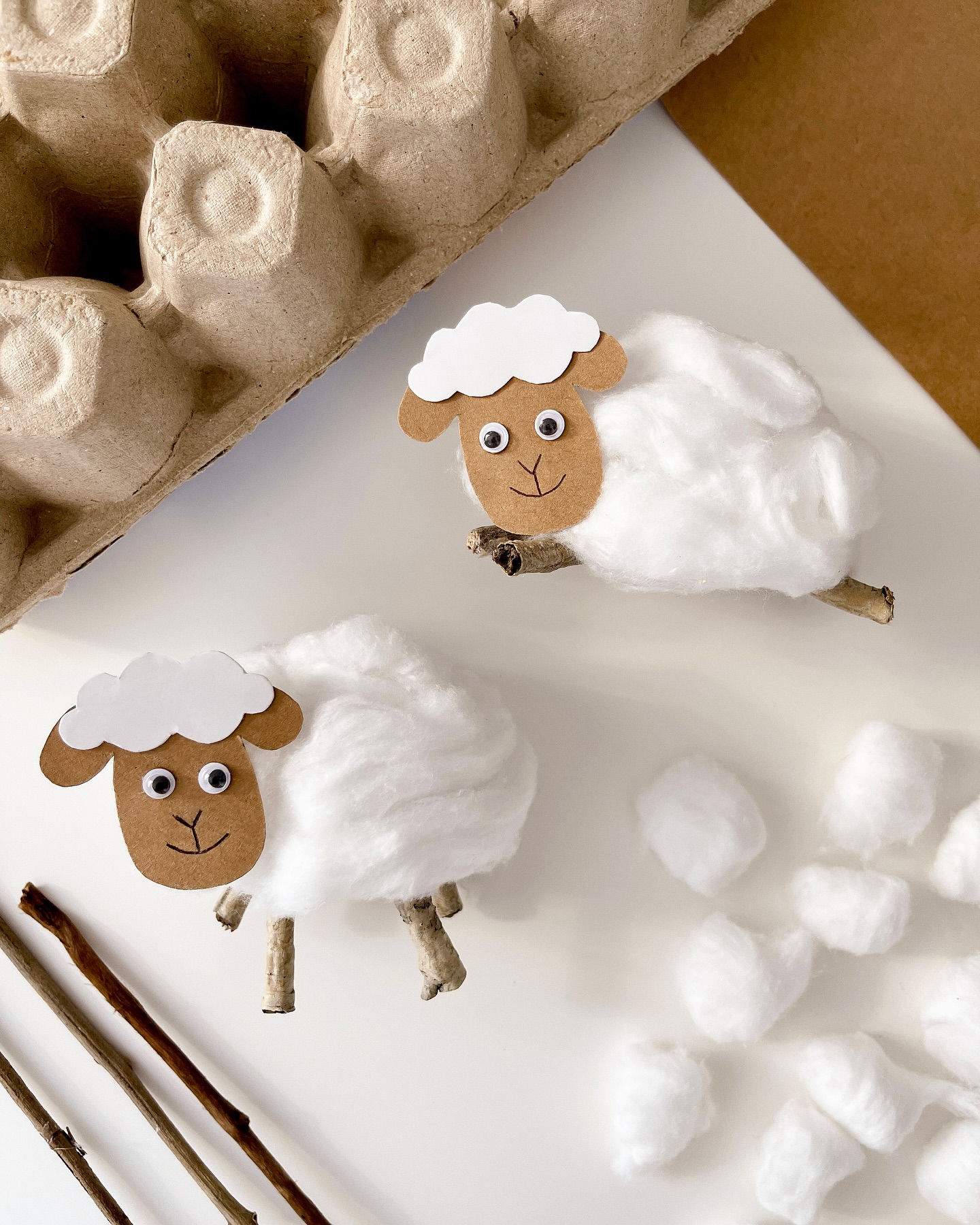 Egg Carton Lambs Craft