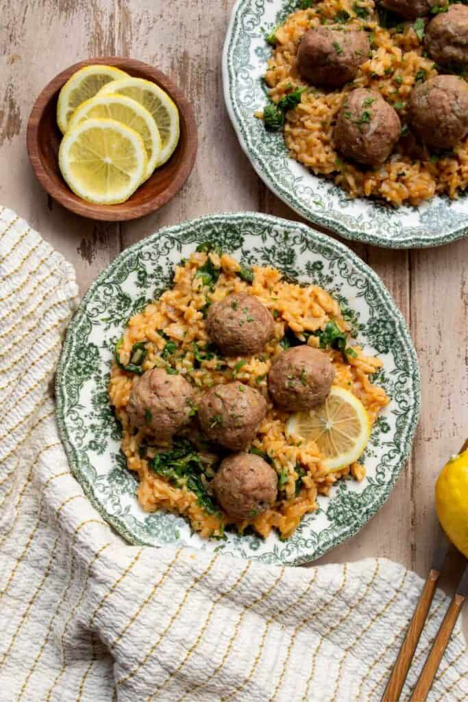 Baked Turkey Meatballs with Rice