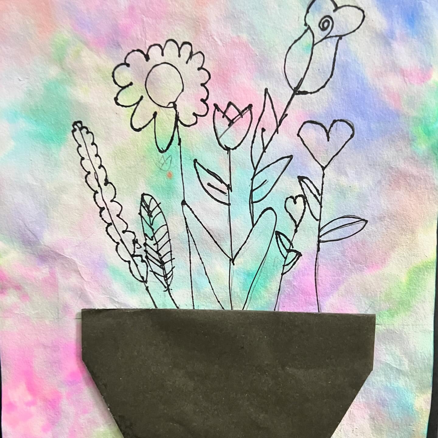 Tie And Dye Flower Art
