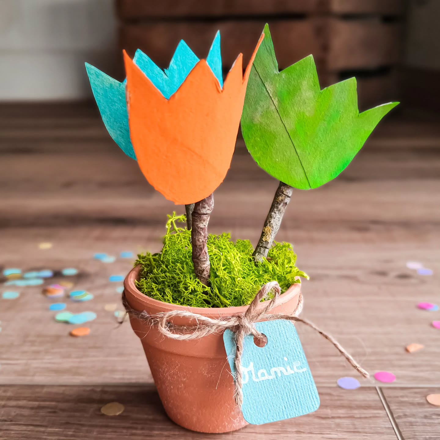 Paper Rolls Tulips With Flower Pot