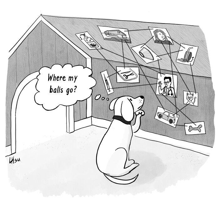 A dog sits in a makeshift